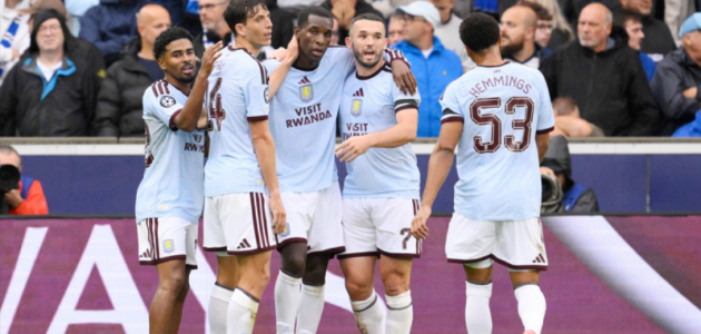 أستون فيلا يسطع في دوري الأبطال بفوز 3-2 على كلوب بروج